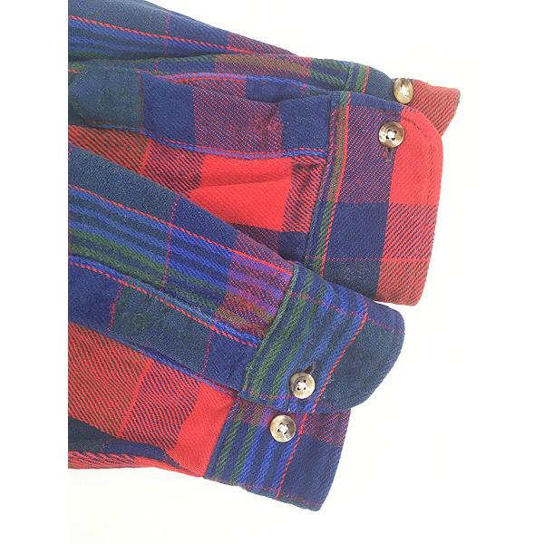 古着 90s FIVE BROTHER カラフル チェック ヘビー フランネル シャツ