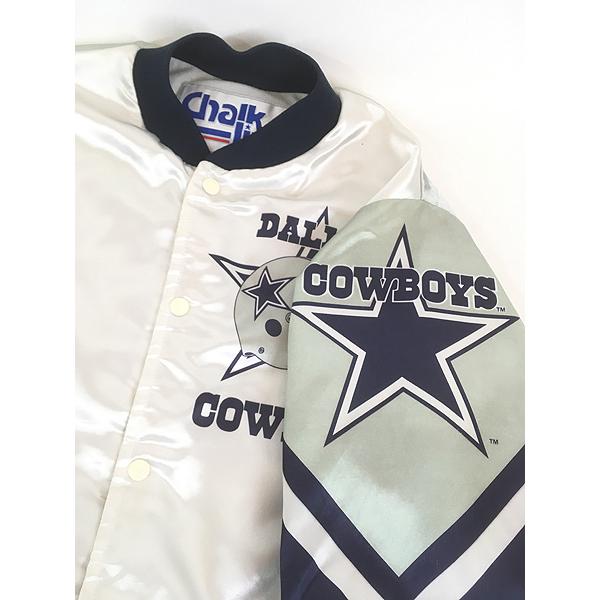 古着 90s USA製 NFL Dallas Cowboys カウボーイズ 光沢 サテン