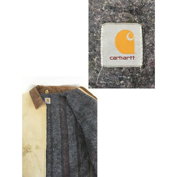 古着 80-90s Carhartt 裏地 ストライプ ブランケット フェード