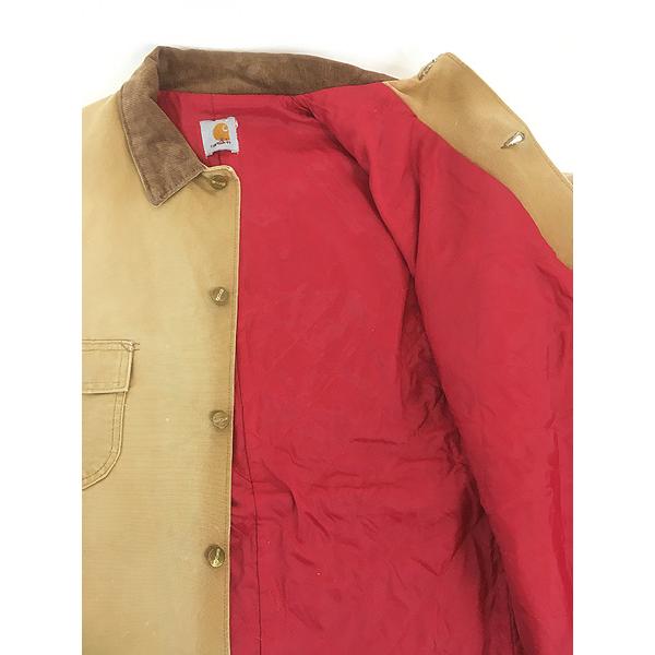 古着 80s- Carhartt レッド キルティング ライナー フェード ブラウン