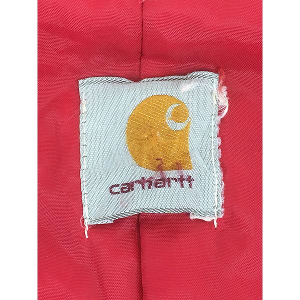 古着 80s- Carhartt レッド キルティング ライナー フェード ブラウン