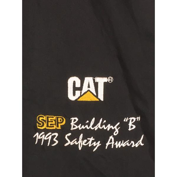 古着 90s USA製 CAT キャタピラー 重機 企業 刺しゅう ブラック コーチ ジャケット M 古着 90s USA製 CAT キャタピラー 重機 企業 刺しゅう ブラック コーチ