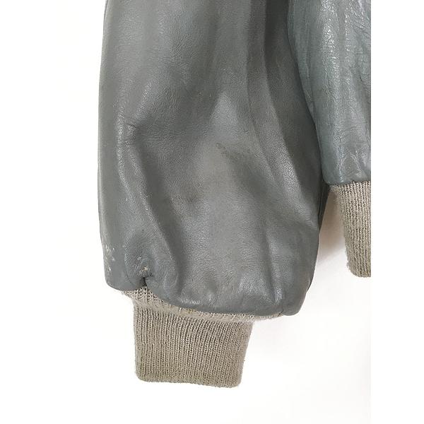 古着 80s General Sports グレー オール レザー スタジアム ジャケット