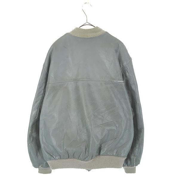 古着 80s General Sports グレー オール レザー スタジアム ジャケット