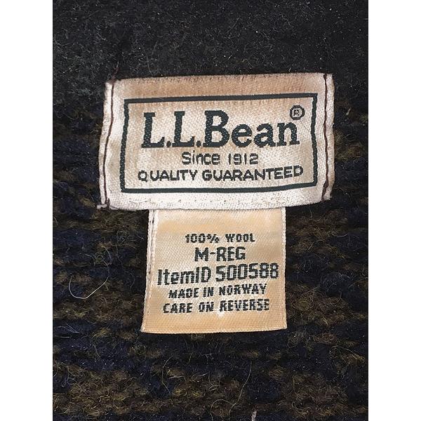 古着 00s ノルウェー製 LL Bean ハイネック ハーフジップ バーズアイ