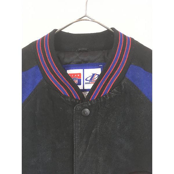 古着 90s NFL Buffalo Bills ビルズ 本革 レザー × ウール スタジャン