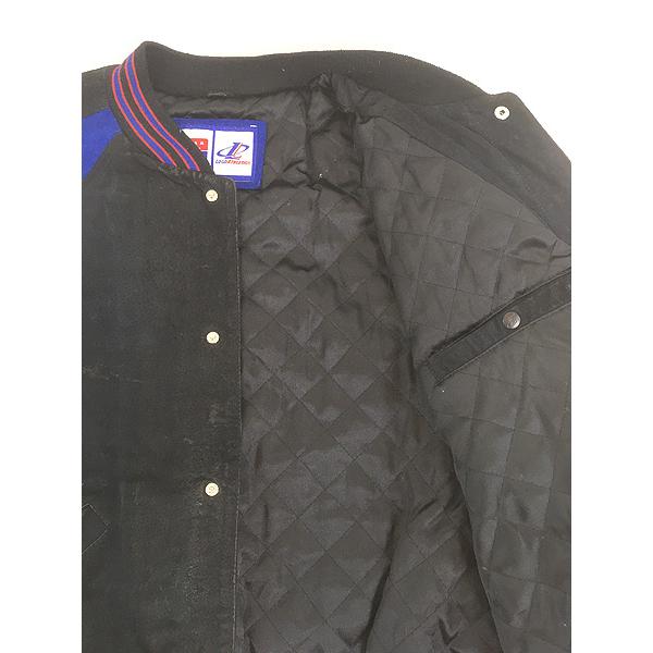 古着 90s NFL Buffalo Bills ビルズ 本革 レザー × ウール スタジャン
