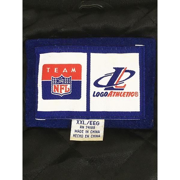古着 90s NFL Buffalo Bills ビルズ 本革 レザー × ウール スタジャン