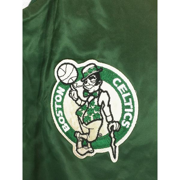 古着 80s USA製 NBA Boston Celtics セルティックス光沢 サテン