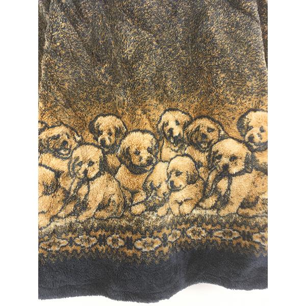 古着 90s USA製 BLACK MOUNTAIN 犬 パピー ドッグ 総柄 フリース ジャケット XL 古着 90s USA製 BLACK MOUNTAIN 犬 パピー ドッグ 総柄 フリース