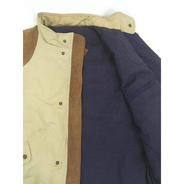 古着 80s USA製 Eddie Bauer 本革 レザー ガンパッチ コットン