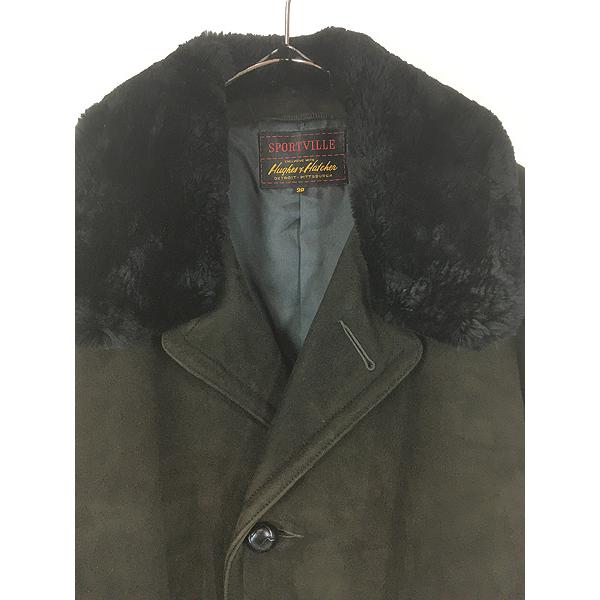 古着 50s SPORTVILLE Hughes & Hatcher ムートン襟 本革 ヌバック