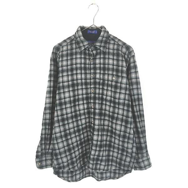 古着 00s Pendleton 「Trail Shirt」 ブラック オンブレ シャドー