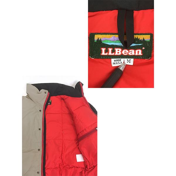古着 80-90s USA製 LL Bean 山タグ ハイネック シェル ダウン 