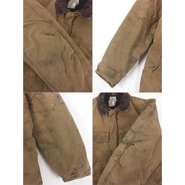 古着 00s USA製 Carhartt BRN フェード ブラウン ダック パデット