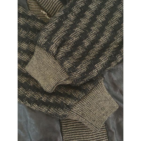 古着 90s SAXONY 本革 レザー ショールカラー ダブルブレスト アクリル