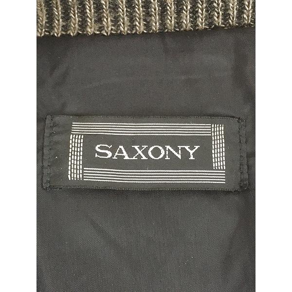 古着 90s SAXONY 本革 レザー ショールカラー ダブルブレスト アクリル