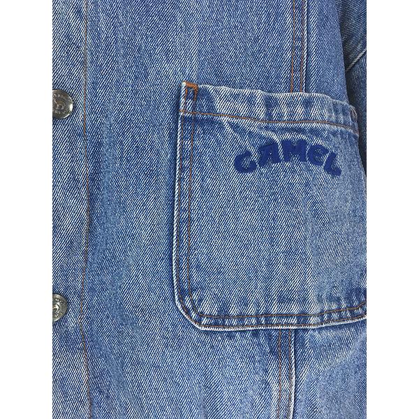古着 90s CAMEL キャメル 刺しゅう 裏ボア デニム ジャケット Gジャン