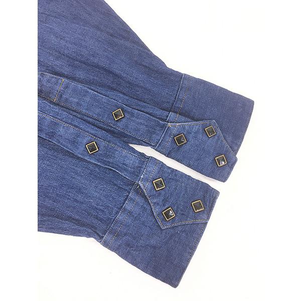 古着 90s USA製 Rockmount ダイアゴナルポケット 濃紺 ブルー デニム