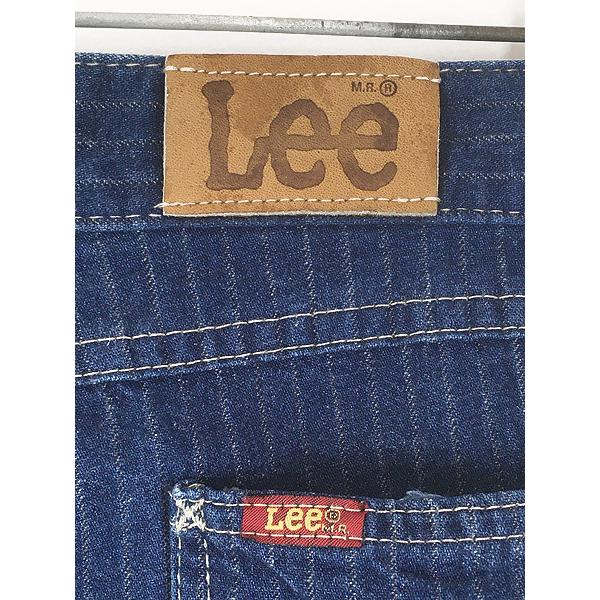 古着 90s USA製 Lee ブルー ストライプ デニム タック パンツ ジーンズ