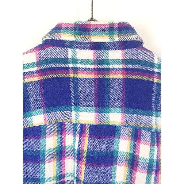 古着 90s FIVE BROTHER カラフル チェック ヘビー フランネル シャツ