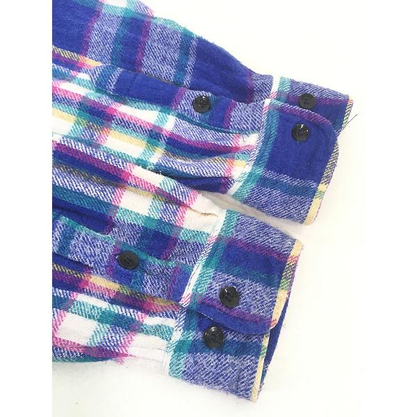 古着 90s FIVE BROTHER カラフル チェック ヘビー フランネル シャツ