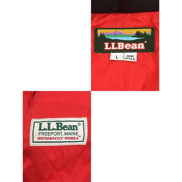 古着 80s USA製 LL Bean 山タグ 2way パデット ナイロン アウトドア