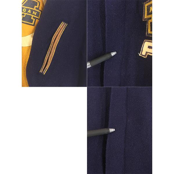 古着 90s JH Design Michigan×PEPSI 本革 レザー × メルトン ウール