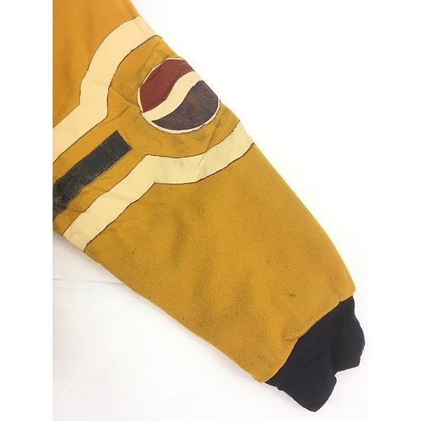 古着 90s JH Design Michigan×PEPSI 本革 レザー × メルトン ウール