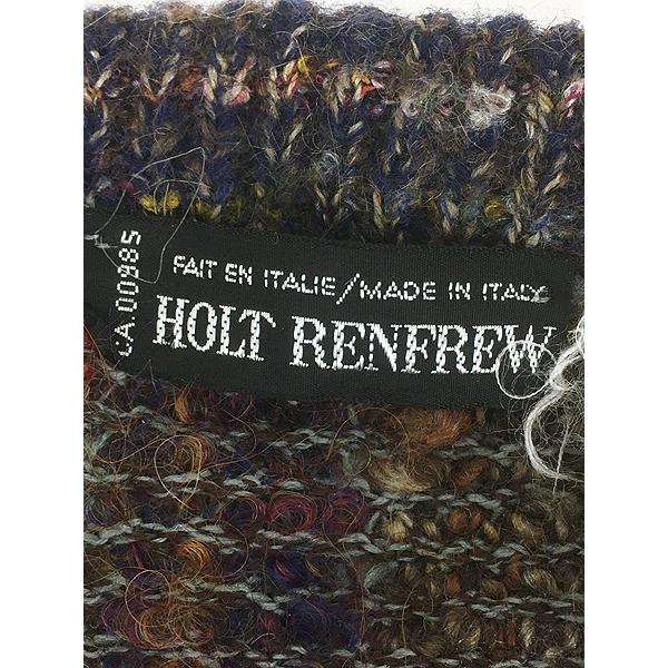 古着 90s Italy製 Holt Renfrew マルチ ストライプ 上質 シャギー