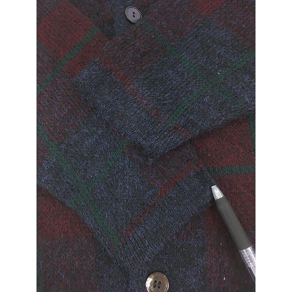 古着 60s Forum Sportswear チェック シャギー アクリル モヘア ウール ニット カーディガン L 古着 60s Forum Sportswear チェック シャギー アクリル モヘア ウール
