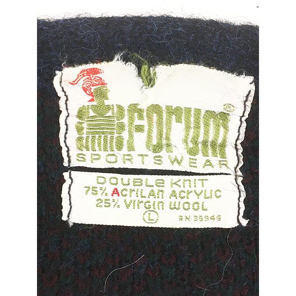 古着 60s Forum Sportswear チェック シャギー アクリル モヘア ウール