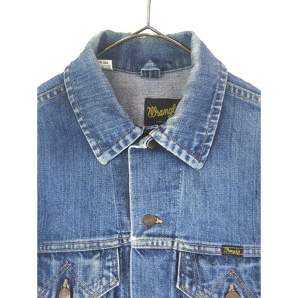 古着 70s USA製 Wrangler サイレントW フラップ 2ポケ 濃紺 ブルー