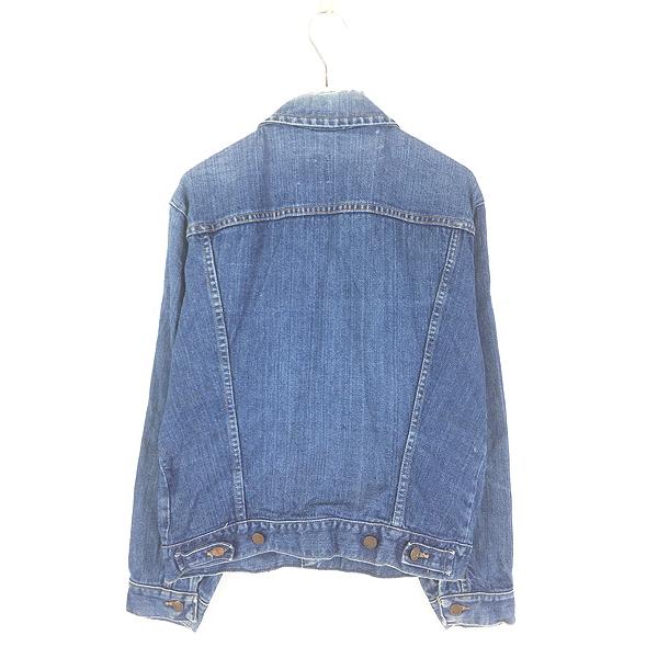 古着 70s USA製 Wrangler サイレントW フラップ 2ポケ 濃紺 ブルー デニム トラッカー ジャケット Gジャン 38 古着 70s USA製 Wrangler サイレントW フラップ 2ポケ 濃紺 ブルー