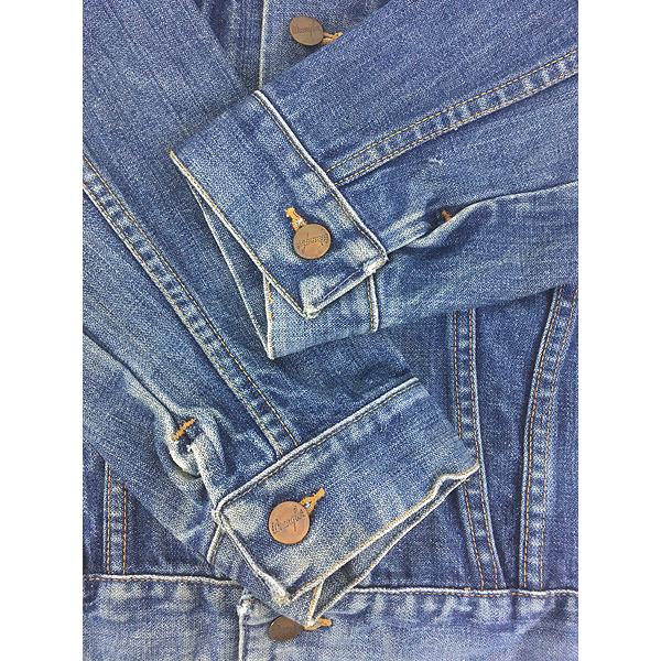 古着 70s USA製 Wrangler サイレントW フラップ 2ポケ 濃紺 ブルー