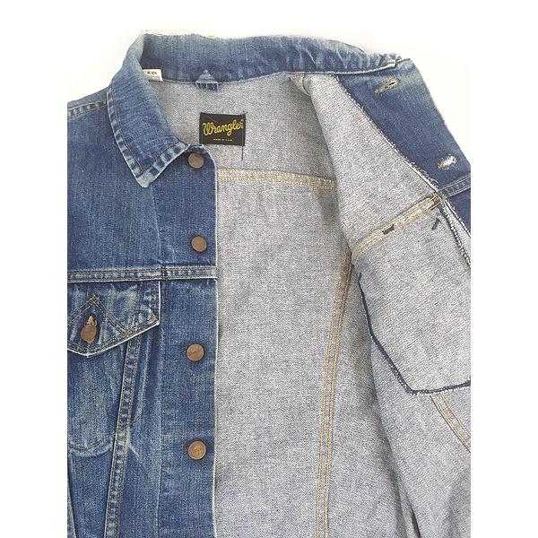 古着 70s USA製 Wrangler サイレントW フラップ 2ポケ 濃紺 ブルー