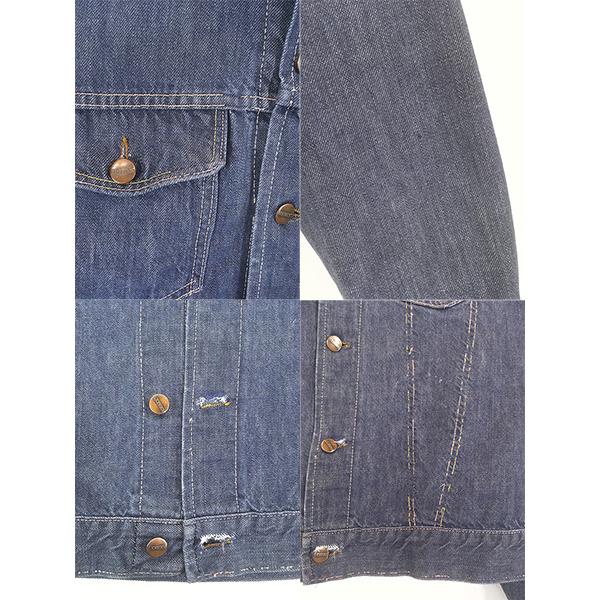 古着 70s Sears ROEBUCKS ミミ付 & 混合ステッチ サルファ デニム トラッカー ジャケット Gジャン 42T 古着 70s Sears ROEBUCKS ミミ付 & 混合ステッチ サルファ デニム