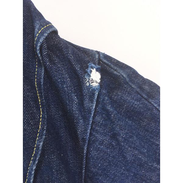 古着 70s KEY Imperial 混合ステッチ ハンド ポケット付 濃紺 デニム