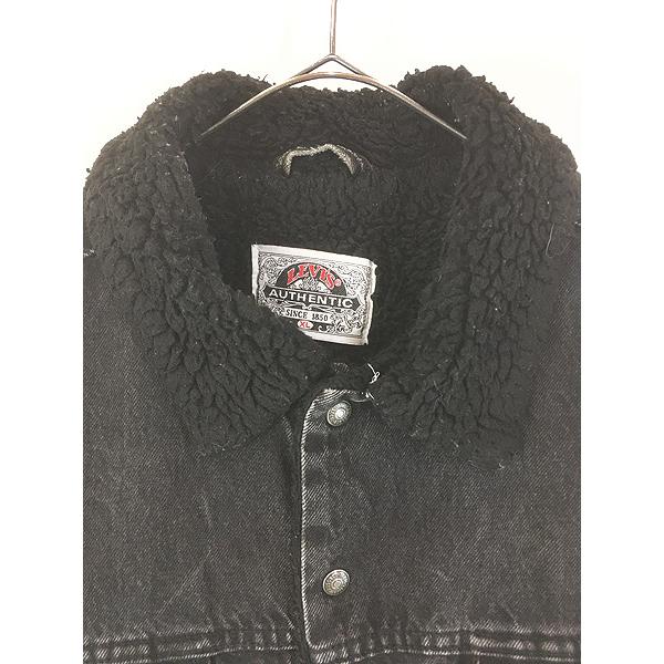 古着 90s USA製 Levi's 70629-4159 オール ブラック デニム ボア