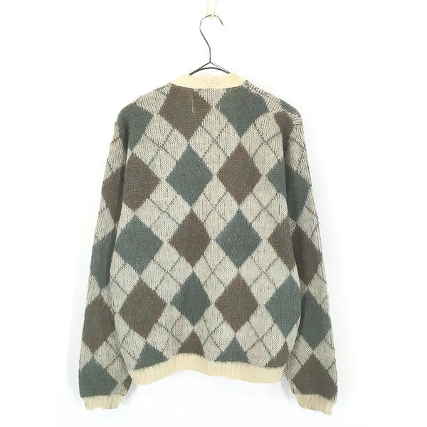 古着 60s USA製 Jantzen アーガイル チェック Vネック シャギー モヘア