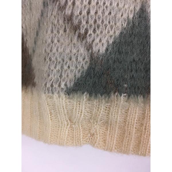 古着 60s USA製 Jantzen アーガイル チェック Vネック シャギー モヘア ウール ニット セーター M 古着 60s USA製 Jantzen アーガイル チェック Vネック シャギー モヘア