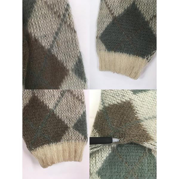 古着 60s USA製 Jantzen アーガイル チェック Vネック シャギー モヘア