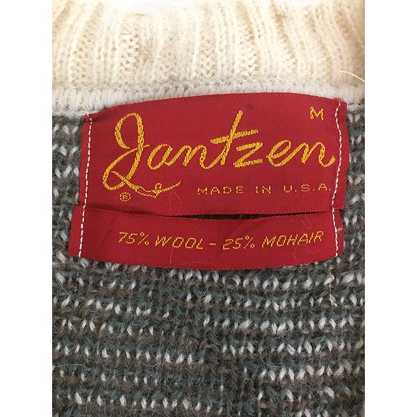 古着 60s USA製 Jantzen アーガイル チェック Vネック シャギー モヘア