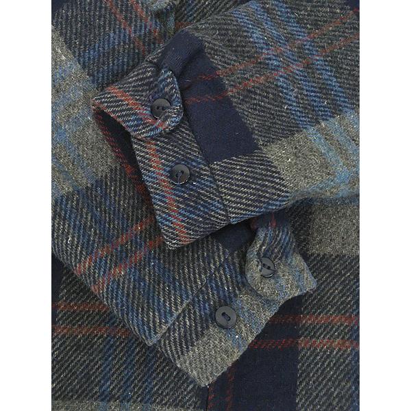 古着 80s USA製 Cal Craft ブルー チェック ボア ライナー フルジップ ヘビー ウール カバーオール ジャケット L Long 古着 80s USA製 Cal Craft ブルー チェック ボア ライナー フルジップ