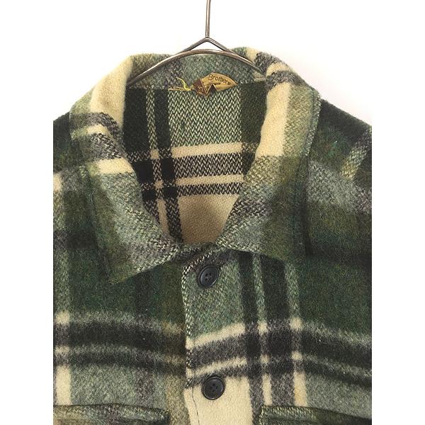 古着 60s Deacon Brothers 好配色 グリーン チェック ヘビー モヘア