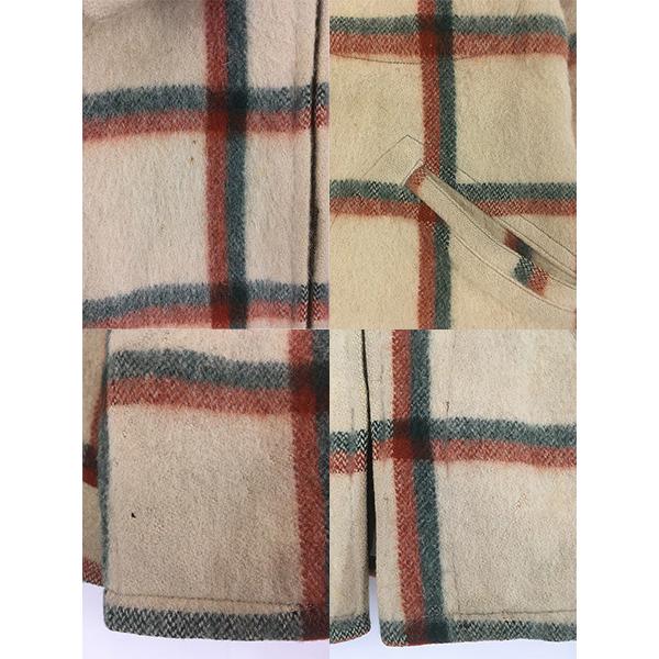 古着 50s CROWN スプリング ジッパー 好配色 チェック ヘビー ウール