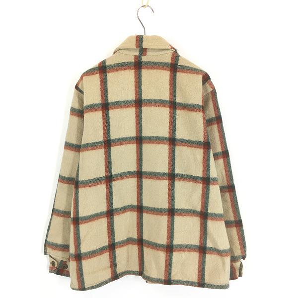 古着 50s CROWN スプリング ジッパー 好配色 チェック ヘビー ウール