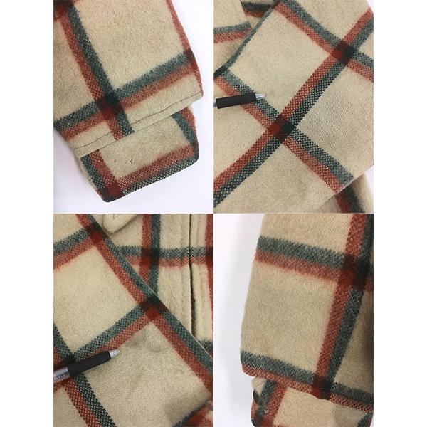 古着 50s CROWN スプリング ジッパー 好配色 チェック ヘビー ウール デトロイト ワーク ジャケット L位 古着 50s CROWN スプリング ジッパー 好配色 チェック ヘビー ウール