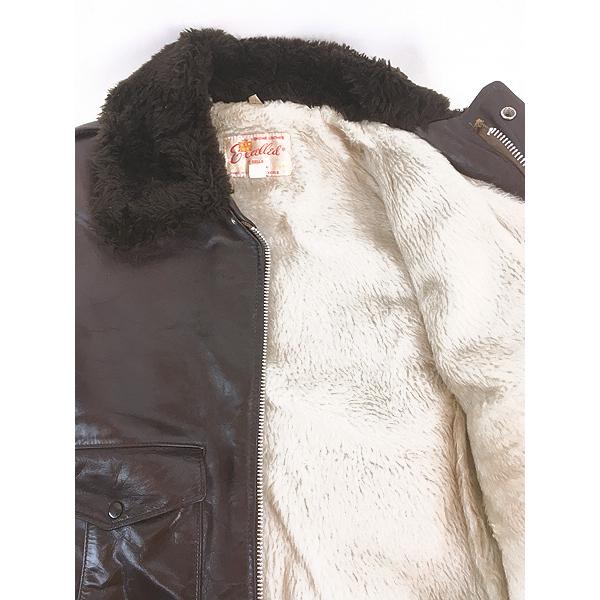 古着 70-80s Excelled G-1タイプ ボア ライナー 本革 レザー フライト