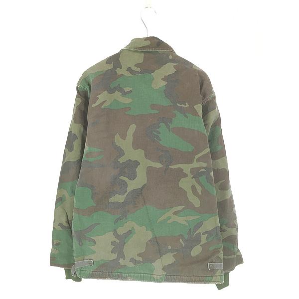 j116 US NAVY ウッドランドカモ コンバットジャケット ミリタリー 古着 80s 米軍 US NAVY 貴重!! ウッドランド カモ 迷彩 ミリタリー